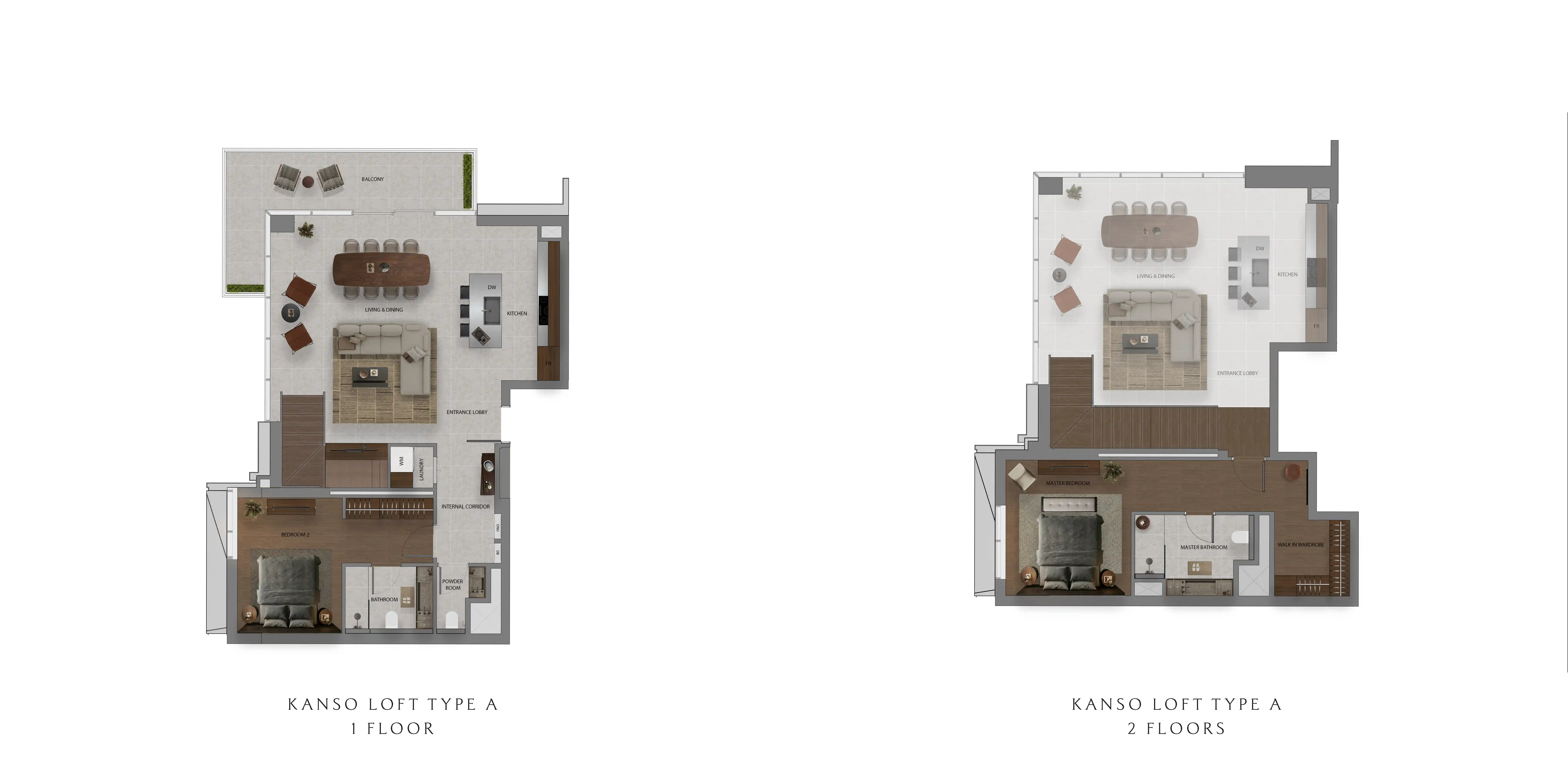 2 Bedroom Kanso Loft Type A Floor Plan