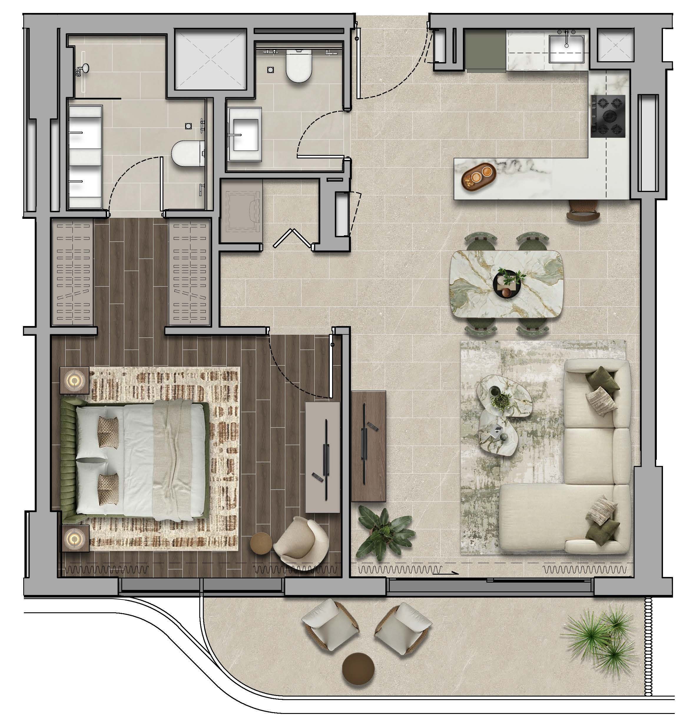 1 Bedroom Floor Plan