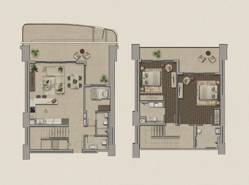 2 Bedroom Duplex Floor Plan